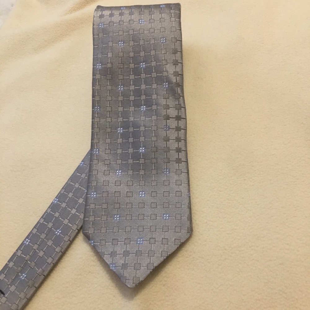 Silver DKNY 100% Silk Tie